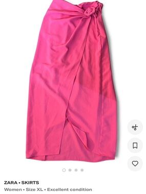 Zara Fuchsia Midi Skirt with Decorative Buckle